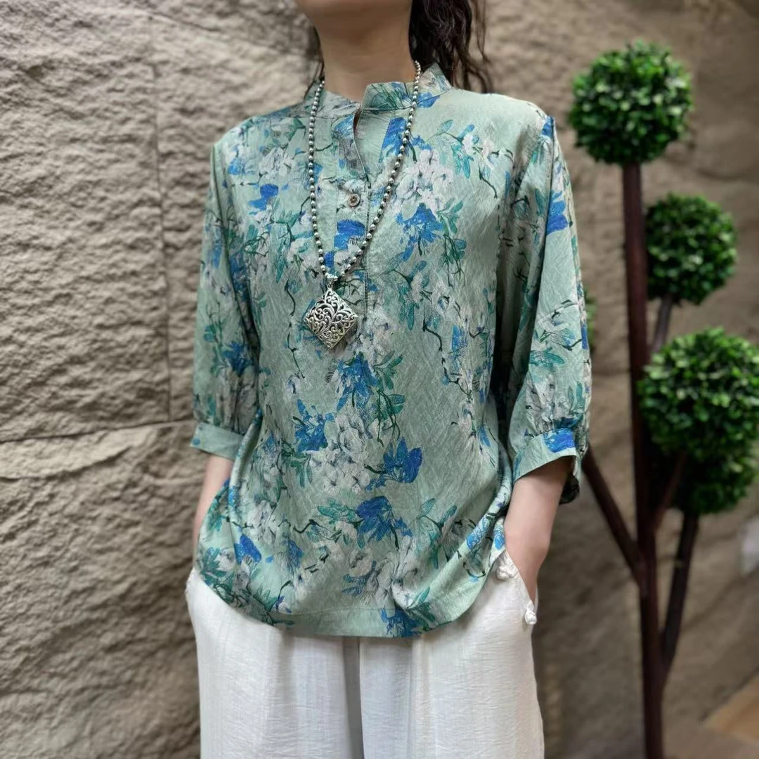 7427新款春季洋气减龄优雅大方T恤小衫QZ