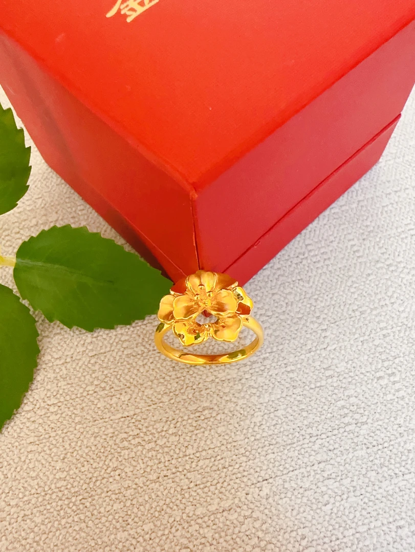 足金999富贵花戒指  5D工艺固口戒指JZ3
