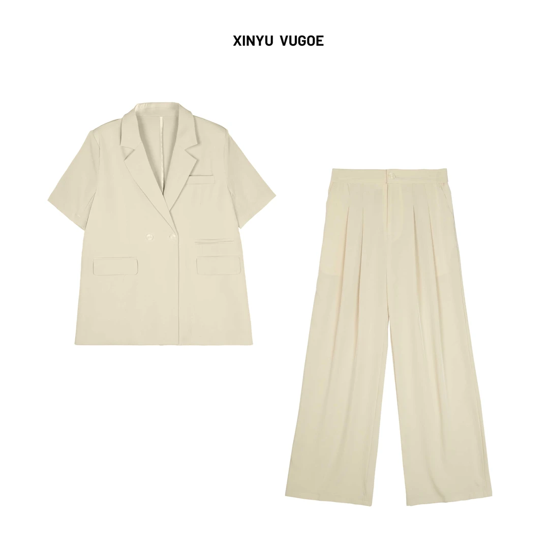 【zonefive】冷淡系新款高级轻熟御姐气质夏季薄款西装套装10192