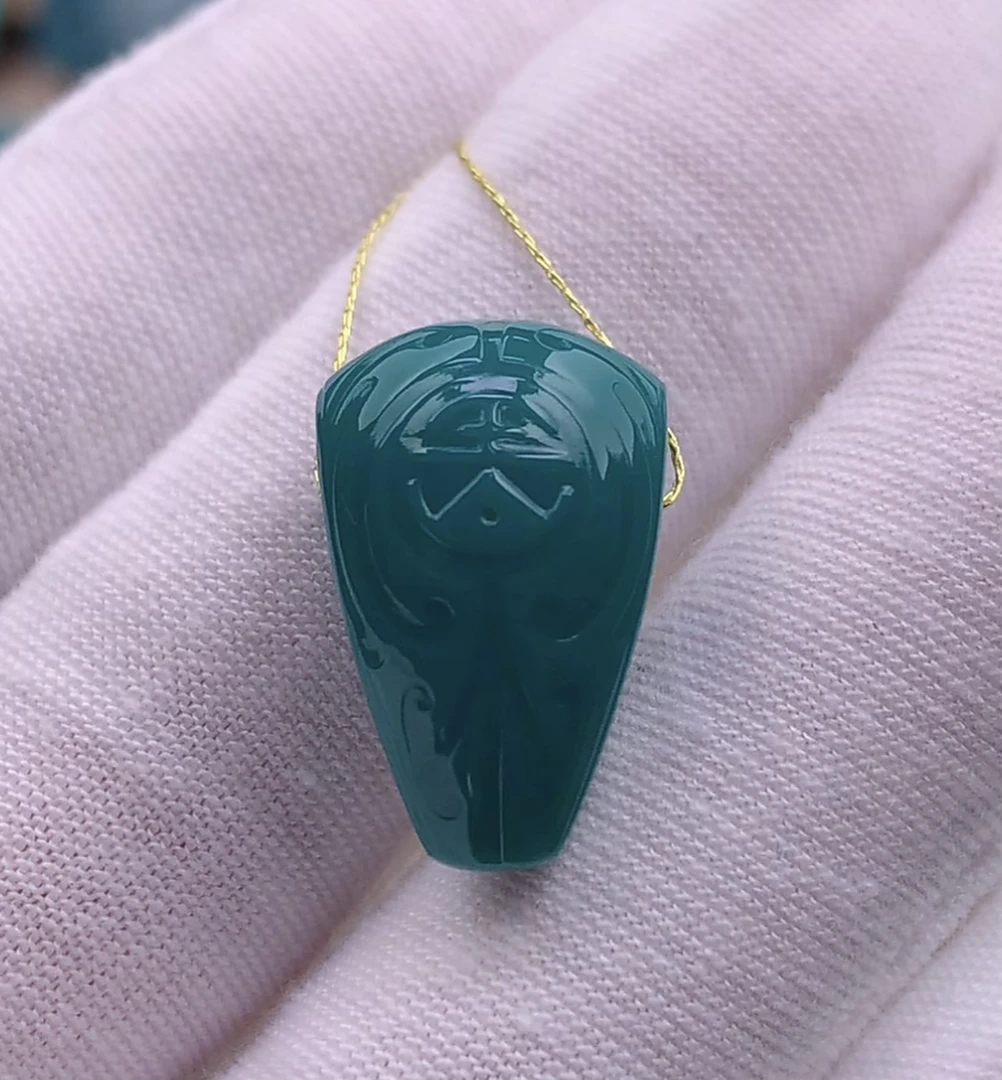 原矿纯天然绿松石博古三通