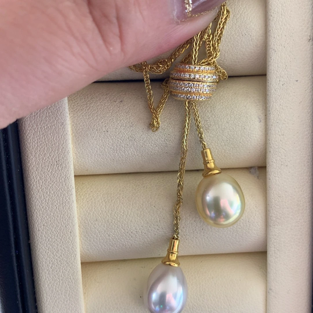 海水珍珠银S925镶嵌颈饰