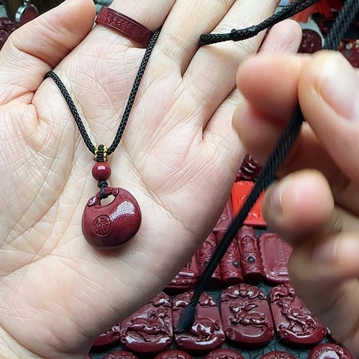 天然辰砂高含量紫金砂福锁