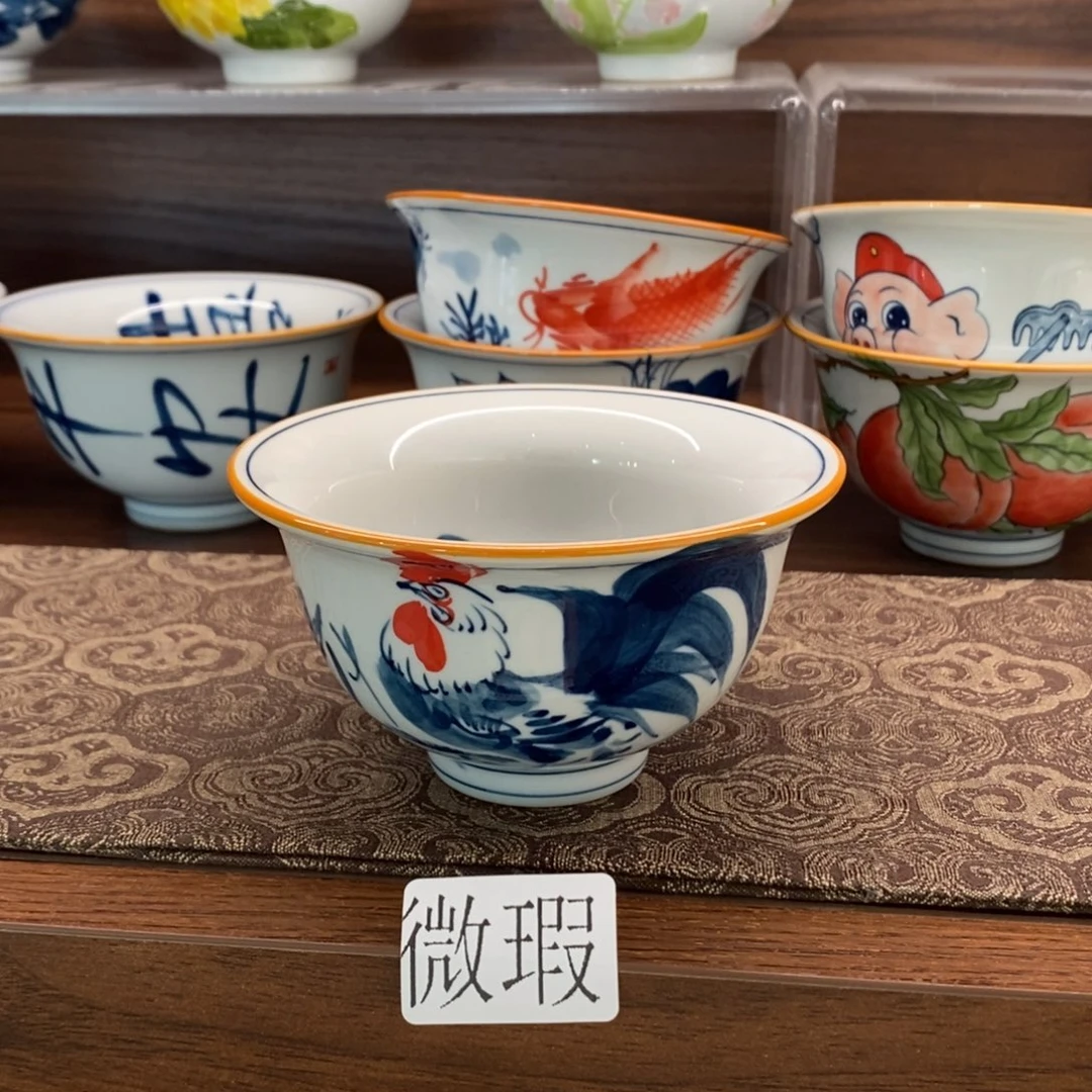 釉下彩老陶泥手工绘制