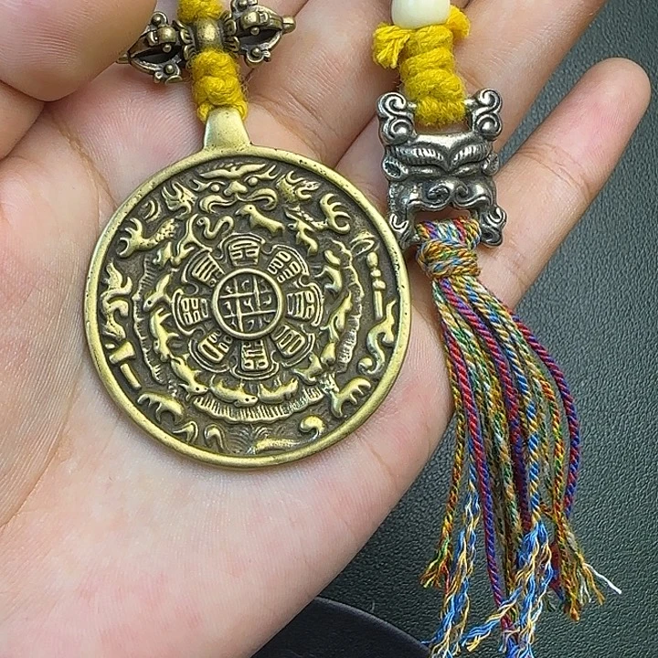 味***道铜铁合金类藏传工艺品九宫八卦