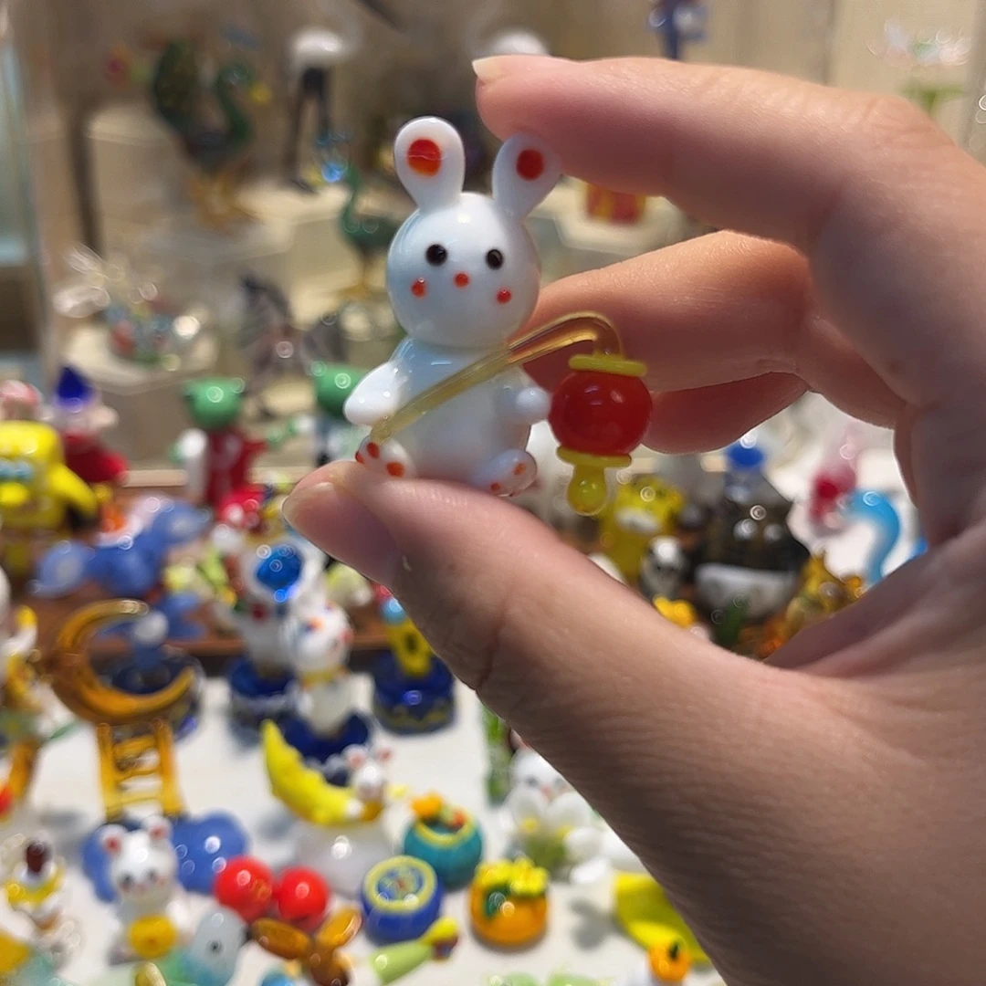 手工艺品琉璃灯笼兔子