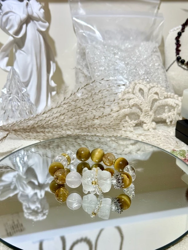 【来财】虎眼石水晶天然水晶手串原创设计制作diy定制水晶书记手链