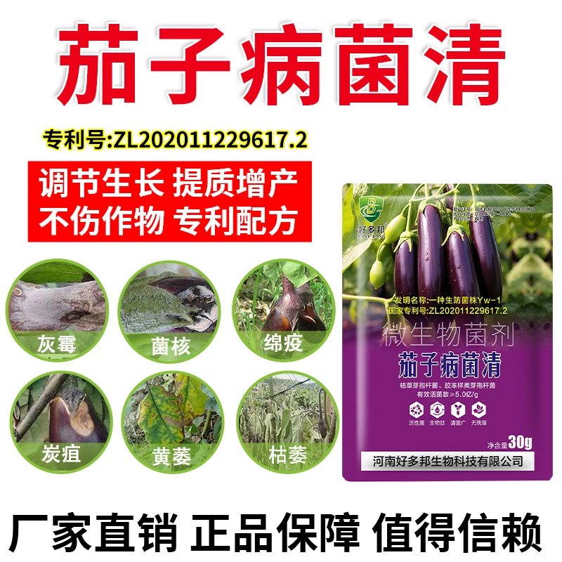 国家专利配方茄子病菌清茄子黄萎炭疽软腐灰霉卷叶黄叶微生物菌剂
