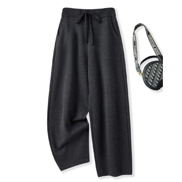 新号福利 保暖亲肤【含绵羊毛】2025中高腰休闲百搭弯刀阔腿裤 2603