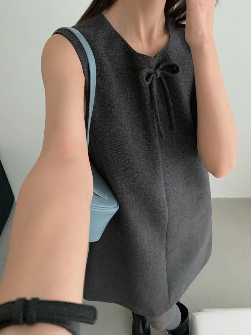 桃子2《1060-1069》韩国新款毛呢气质显瘦背心连衣裙秋冬女士保暖