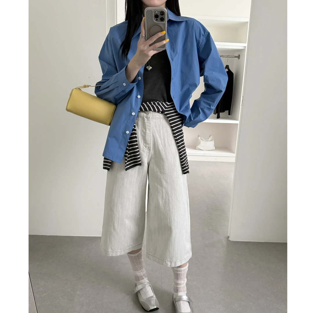 十三行SY-夏季福秒复古阔腿牛仔七分裤#6225