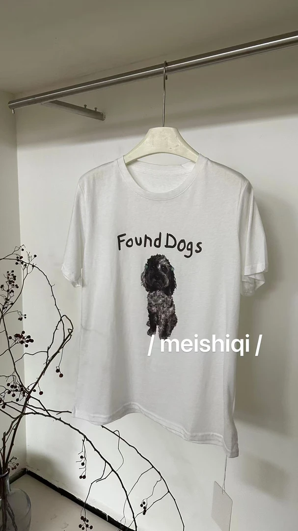 白色串珠小狗T恤1790