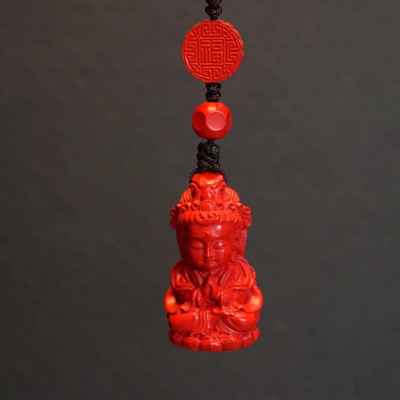 含辰砂工艺品平安宝宝佛朱砂手机挂件