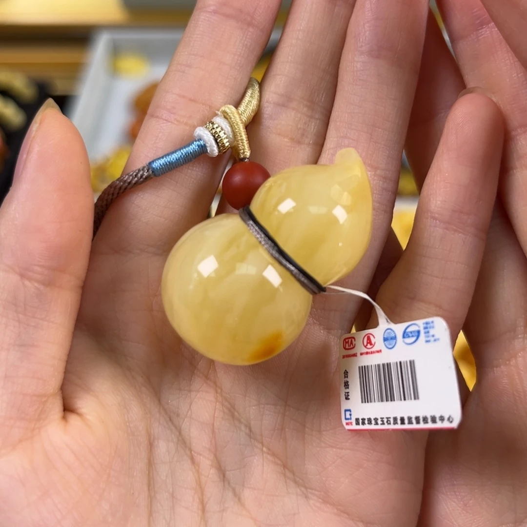 裸石琥珀未镶嵌蜜蜡葫芦