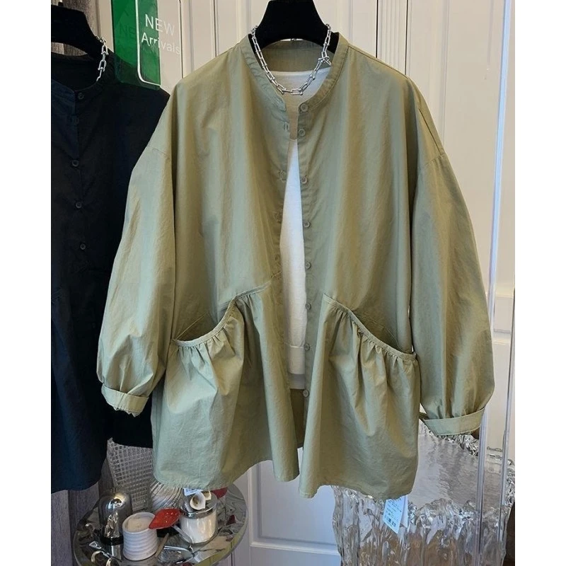长袖衬衫外套女早春季2025新款设计感小众洋气宽松风衣开衫上衣女