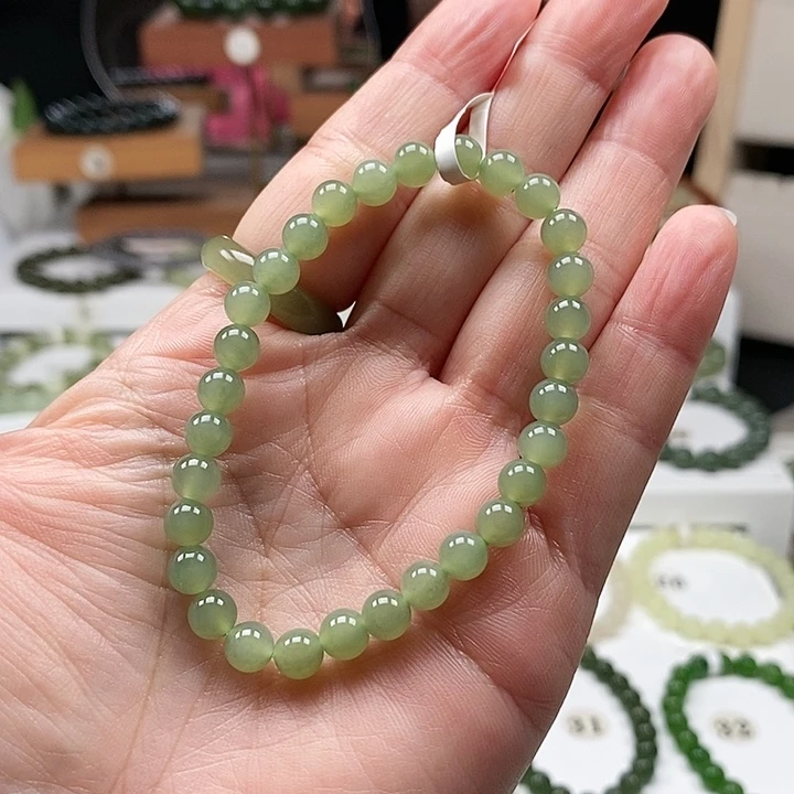 和田玉手串未镶嵌芥**O6mm