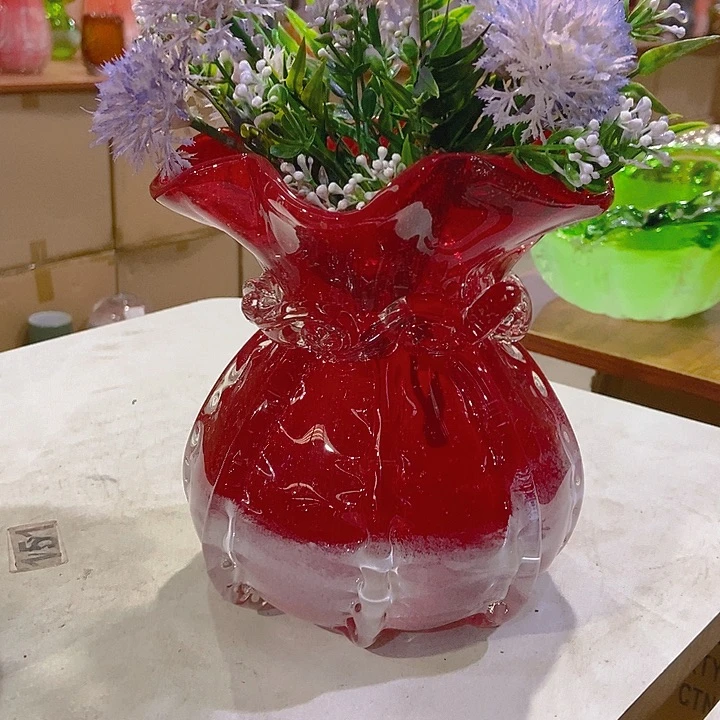 琉璃琉璃花瓶高17口6