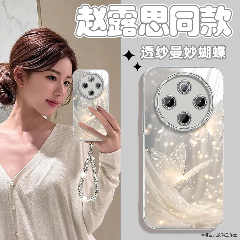 曼妙蝴蝶适用vivoy500手机壳羽纱Y200GT带镜头膜维沃Y100i保护