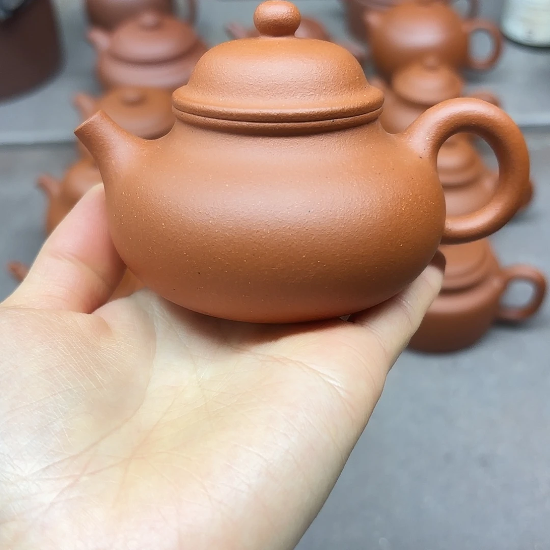 紫砂茶壶小红泥容天130cc半手工制作