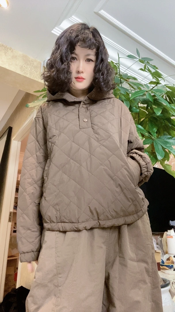 不汐暮然9313款，衣长60，加棉加里衬，可打底可外穿