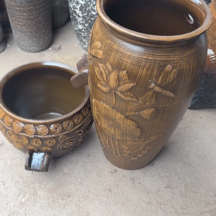 紫砂花盆口径19/38，20/16进水口2.5厘米