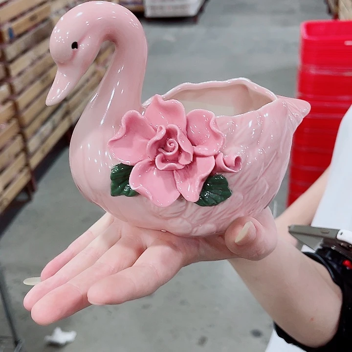 有孔，凑10元包邮陶瓷花盆发货！