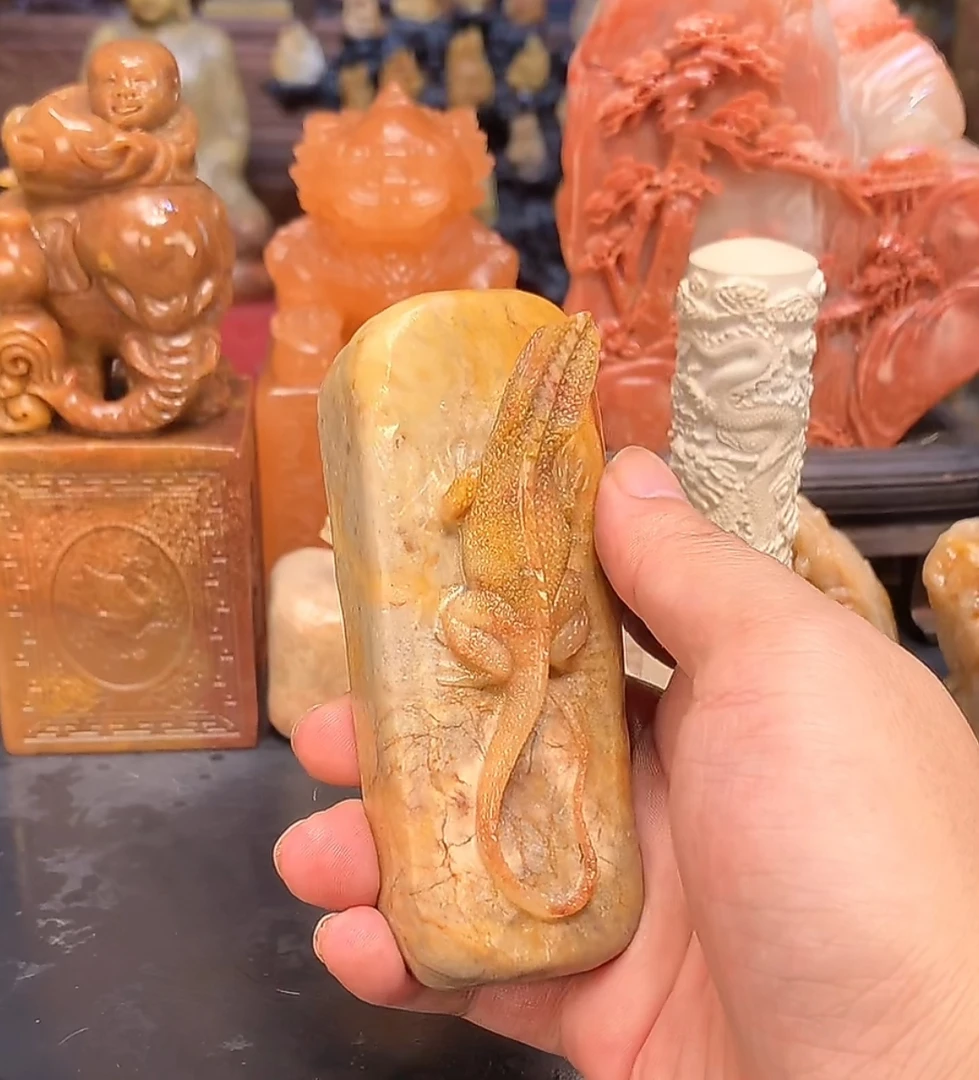 福州寿山家居摆设工艺品石头装饰品山水摆件纯手工雕刻福利小摆件
