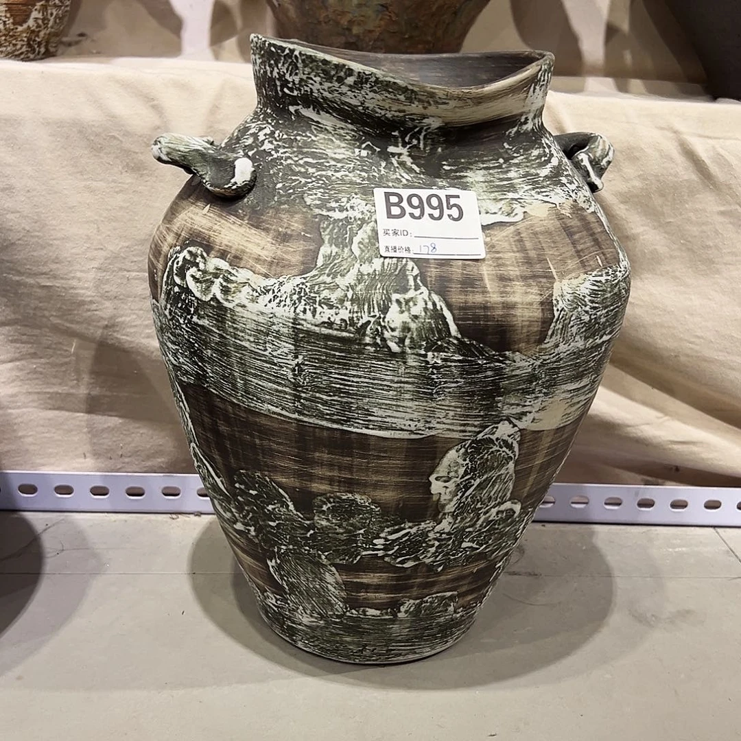 瓶B995高35口13陶瓷花瓶无孔