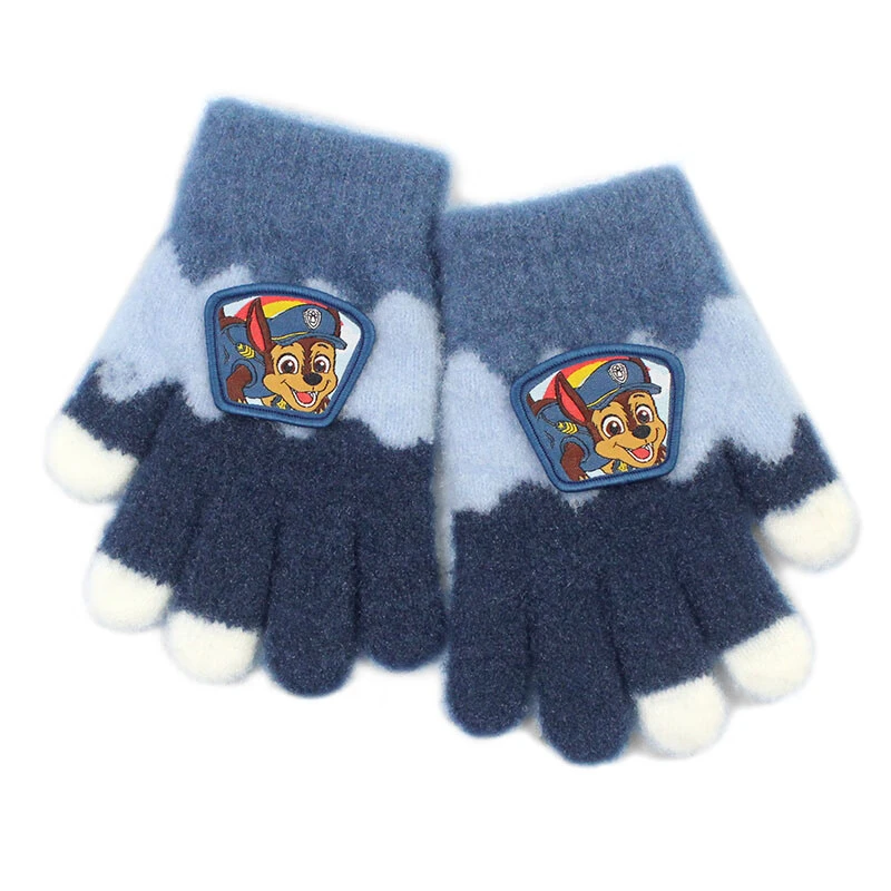 汪汪队儿童手套男童秋冬季保暖小孩写字五指手套小学生毛茸茸加厚