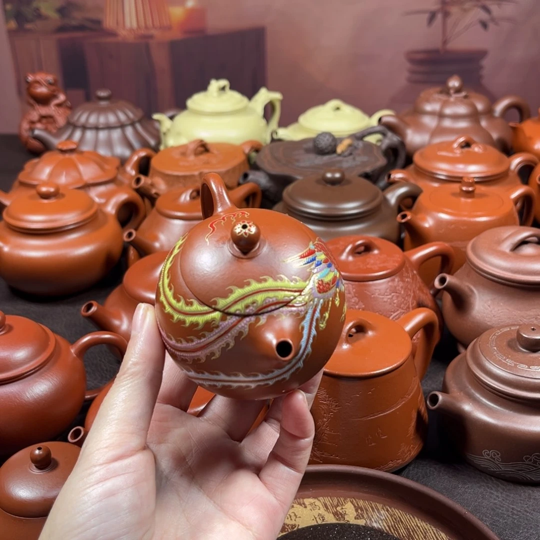 茶壶紫砂原矿朱泥150毫升