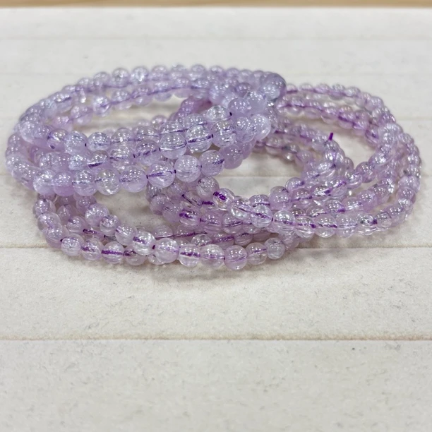 【书记甄选】天然拉丝紫锂辉三圈手链 多样性发一件 约5mm 353XL