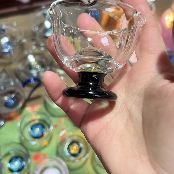 玻璃手工艺品玻璃茶器宴礼杯蓝花语
