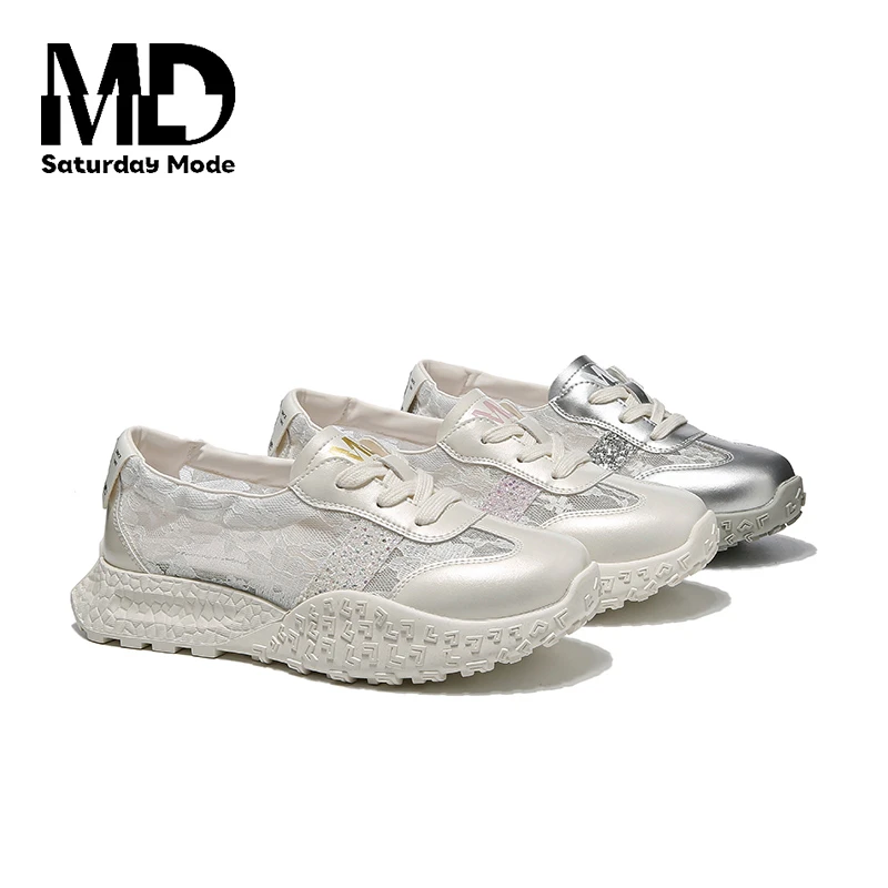 SATURDAYMODE【鱼雁音书】时尚百搭女士夏季透气软底厚底网面/魏