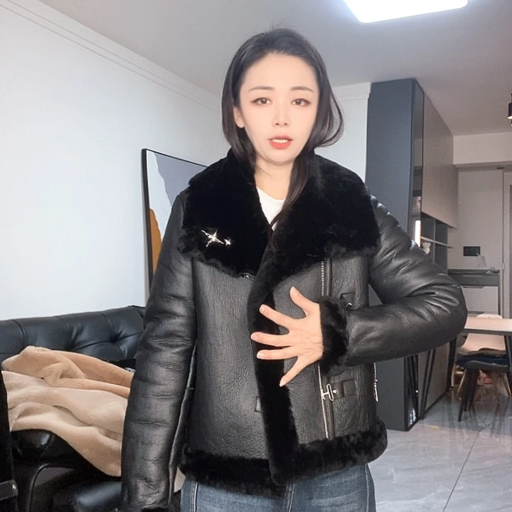 绵羊皮美丽奴皮毛一体M110内