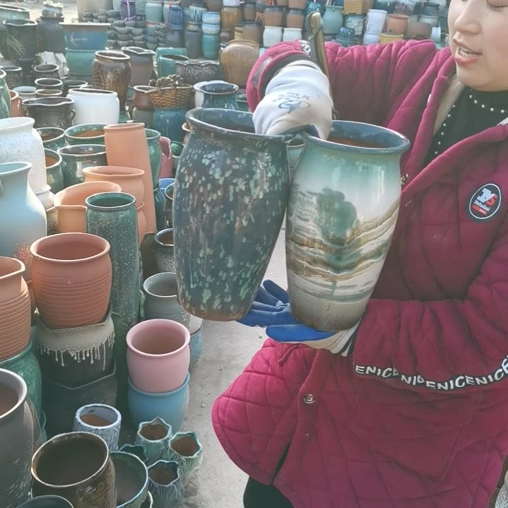 红陶口14高26两个