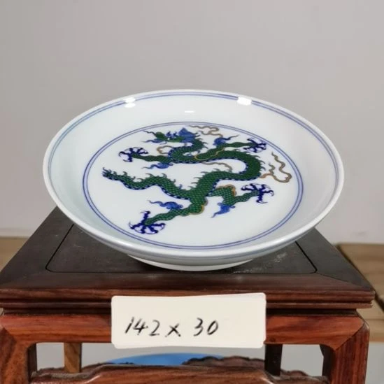 手工坯手绘青花釉下五彩