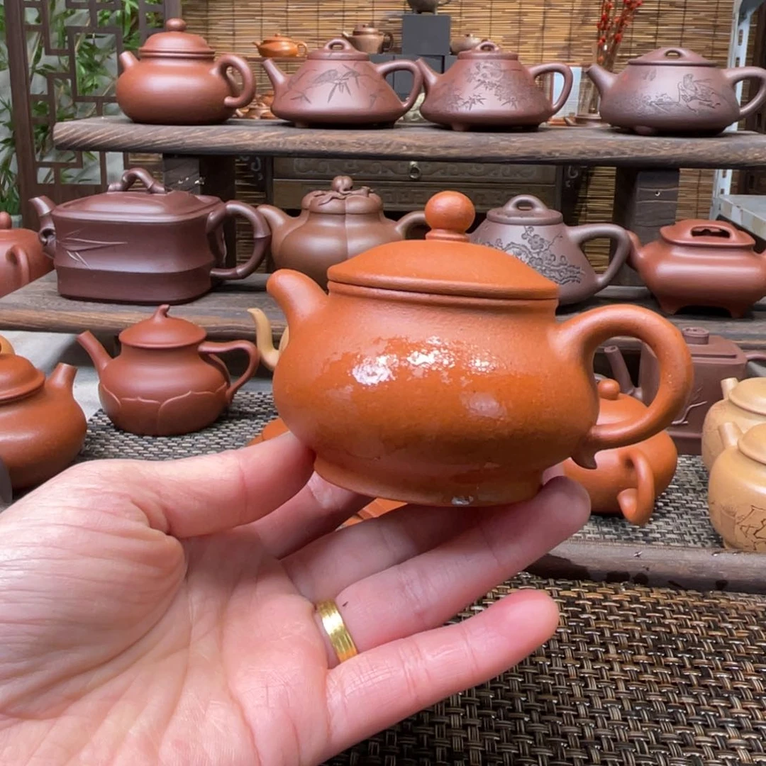 紫砂茶壶宜兴原矿紫砂手工制120