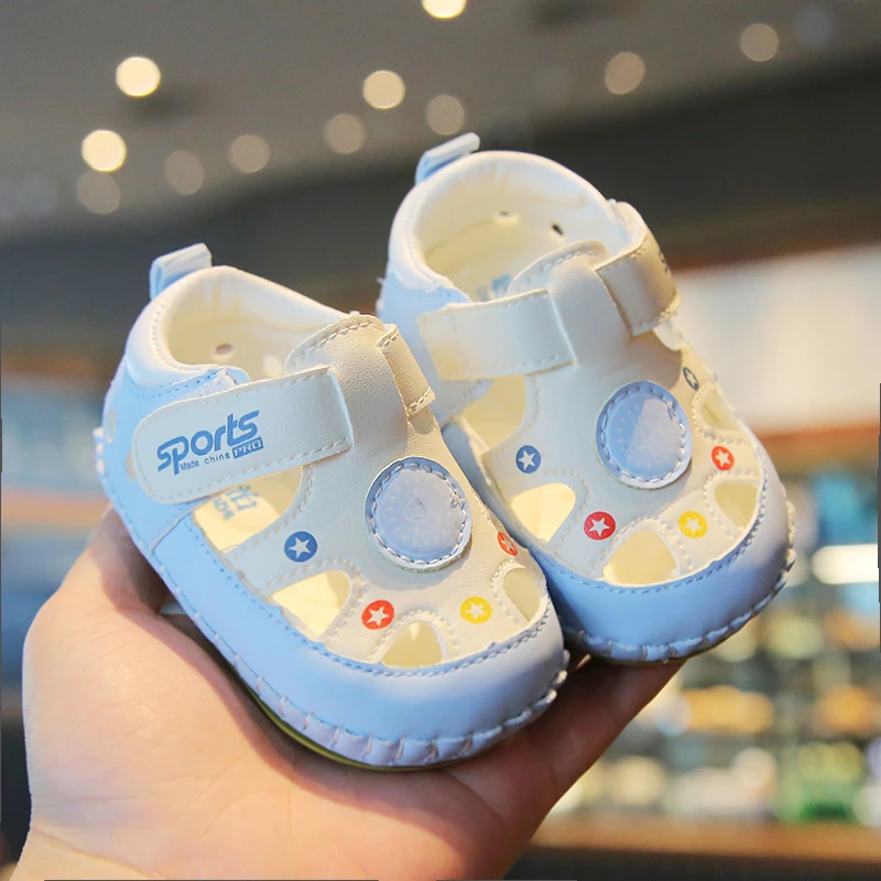 夏季男宝宝学步凉鞋1-2岁卡通学步单网透气舒适女宝宝婴儿鞋
