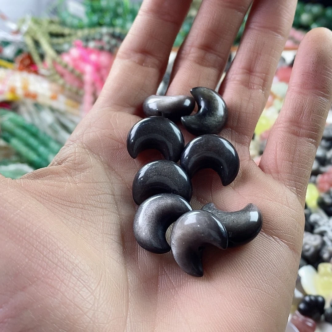 玛瑙/玉髓珠宝半成品合金一个17mm银耀月亮E300