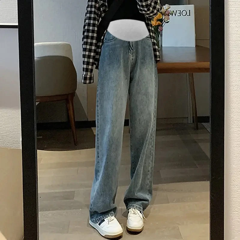 【冲量】孕妇阔腿牛仔裤宽松春夏秋款外穿显瘦拖地裤潮妈高腰托腹