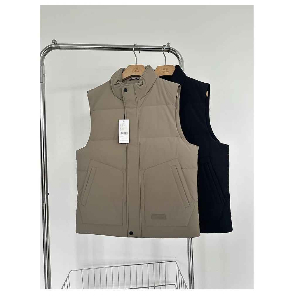 P8902  秋冬新款男士休闲时尚百搭立领拉链羽绒马甲外套