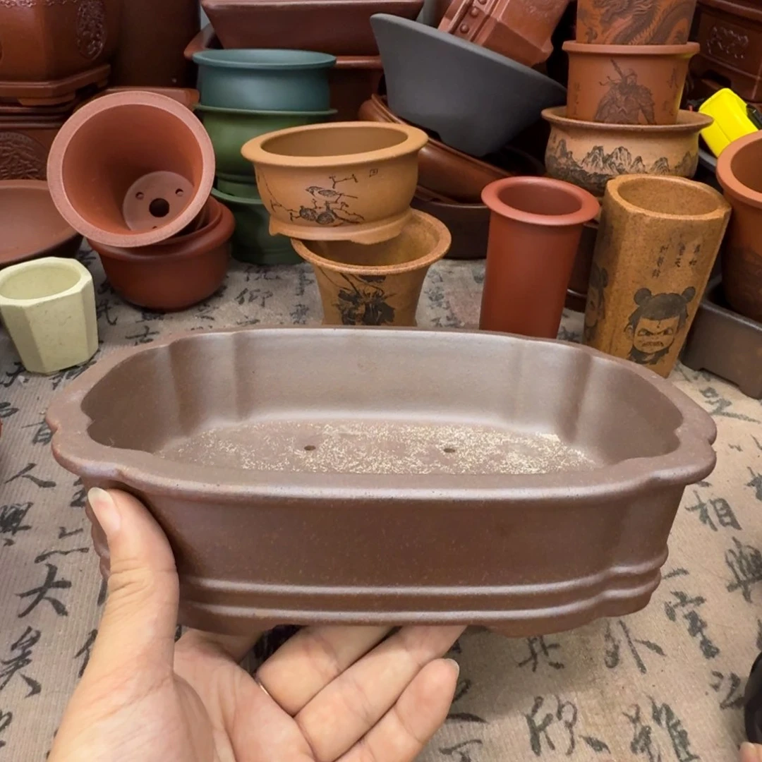 紫砂花盆宜兴紫砂正品24x18x5