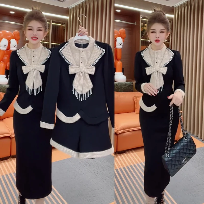 2025秋冬新款时尚显瘦气质网红高档套装女高级百搭宽松大码两件套
