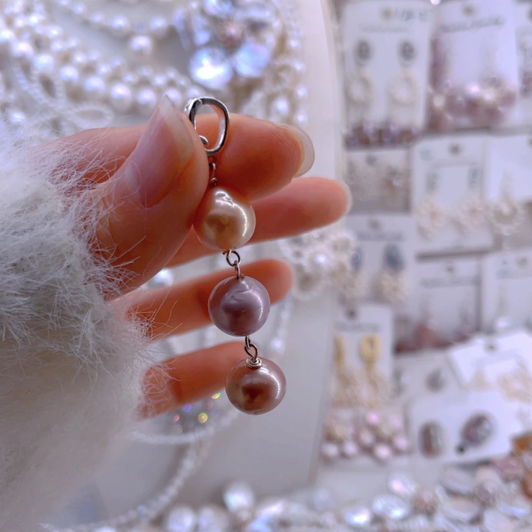 未镶嵌耳饰淡水珍珠吊坠