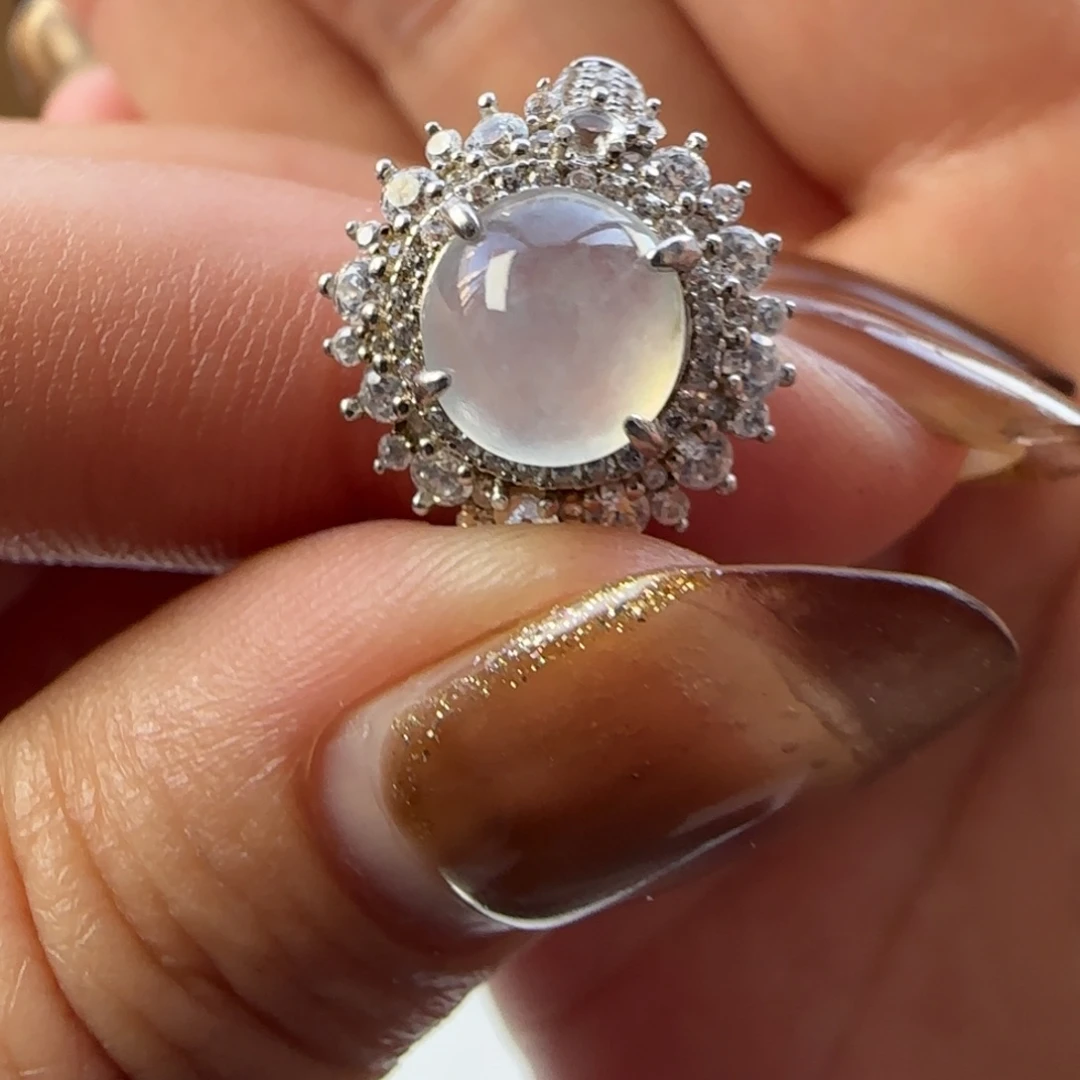 翡翠银S925镶嵌戒指