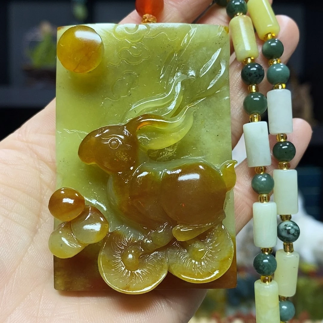 未镶嵌岫玉挂件吊坠