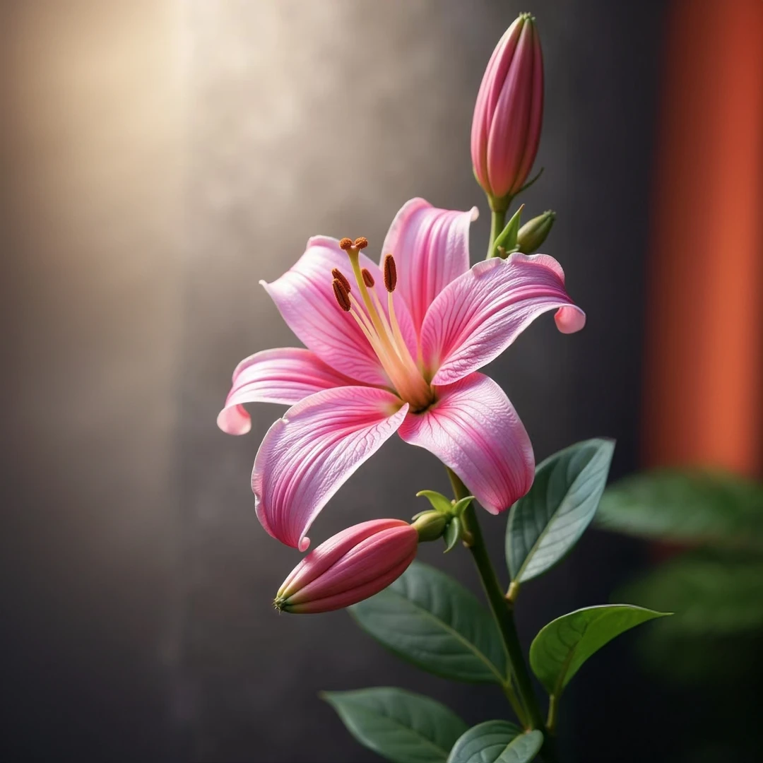 进口百合种球，粉色（5个球带盆带土）开花早 大花10/12