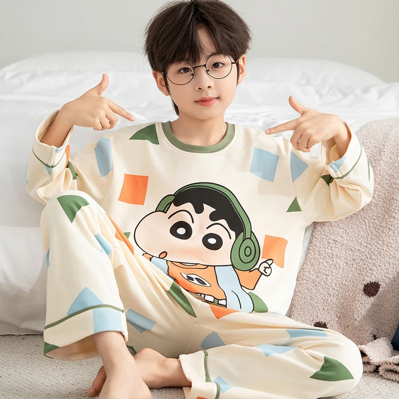 儿童睡衣男童大码春秋款大童男孩2025新款男宝薄款全棉套装家居服