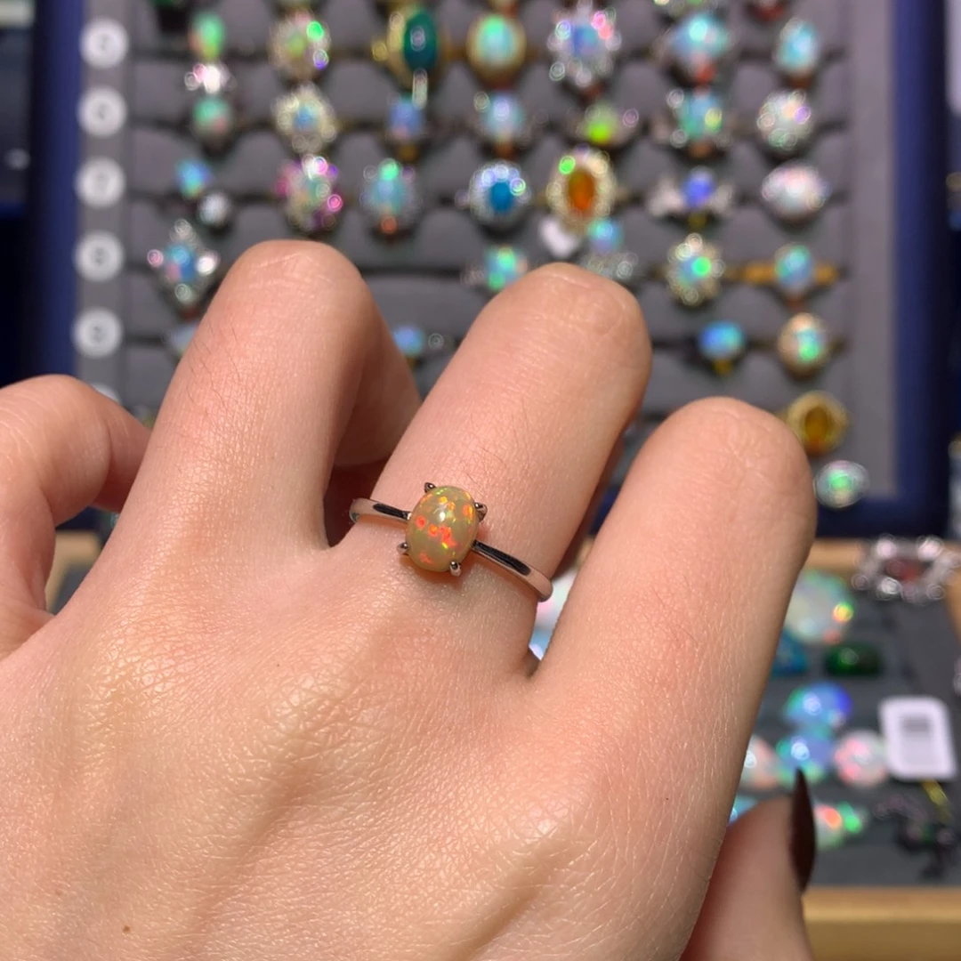 银S925镶嵌欧泊戒指款式