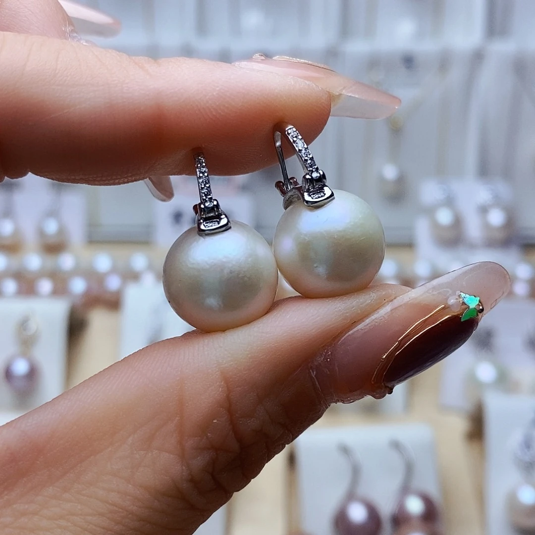 淡水珍珠耳饰银S925镶嵌?**?