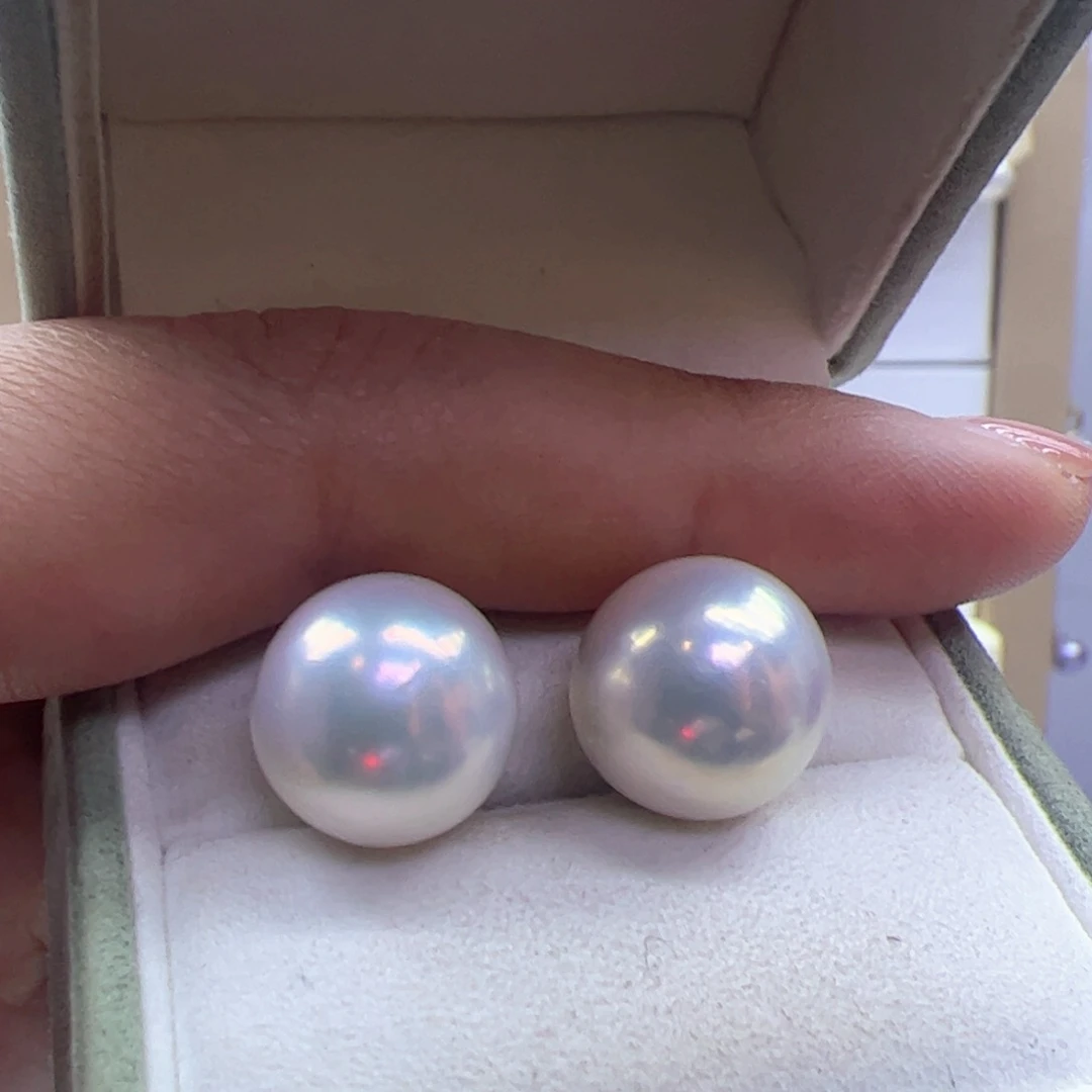 淡水珍珠耳饰银S925镶嵌